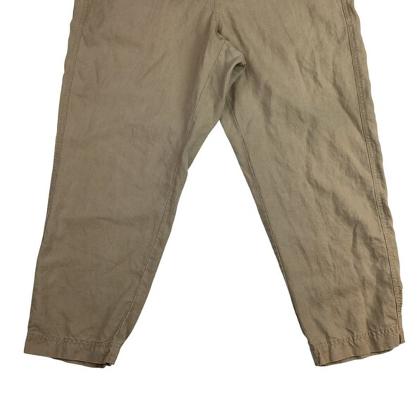 J.Crew Linen Blend Relaxed Fit Drawstring Pants Womens Large Tan - Picture 4 of 9